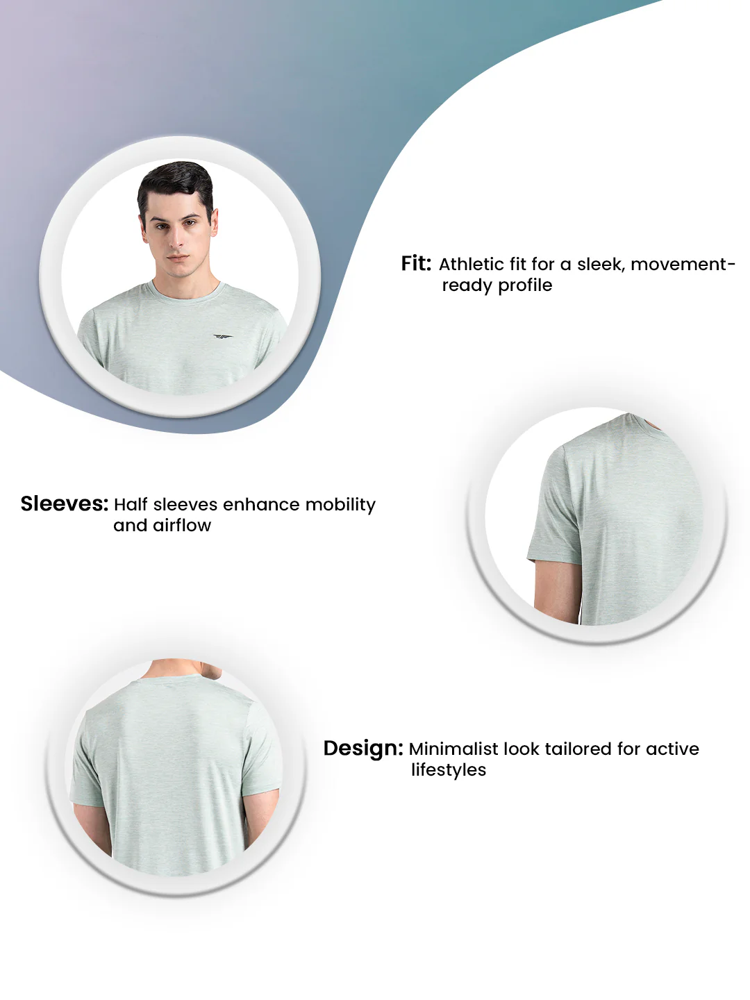 Men's Solid Round Neck T-Shirt - Image 3