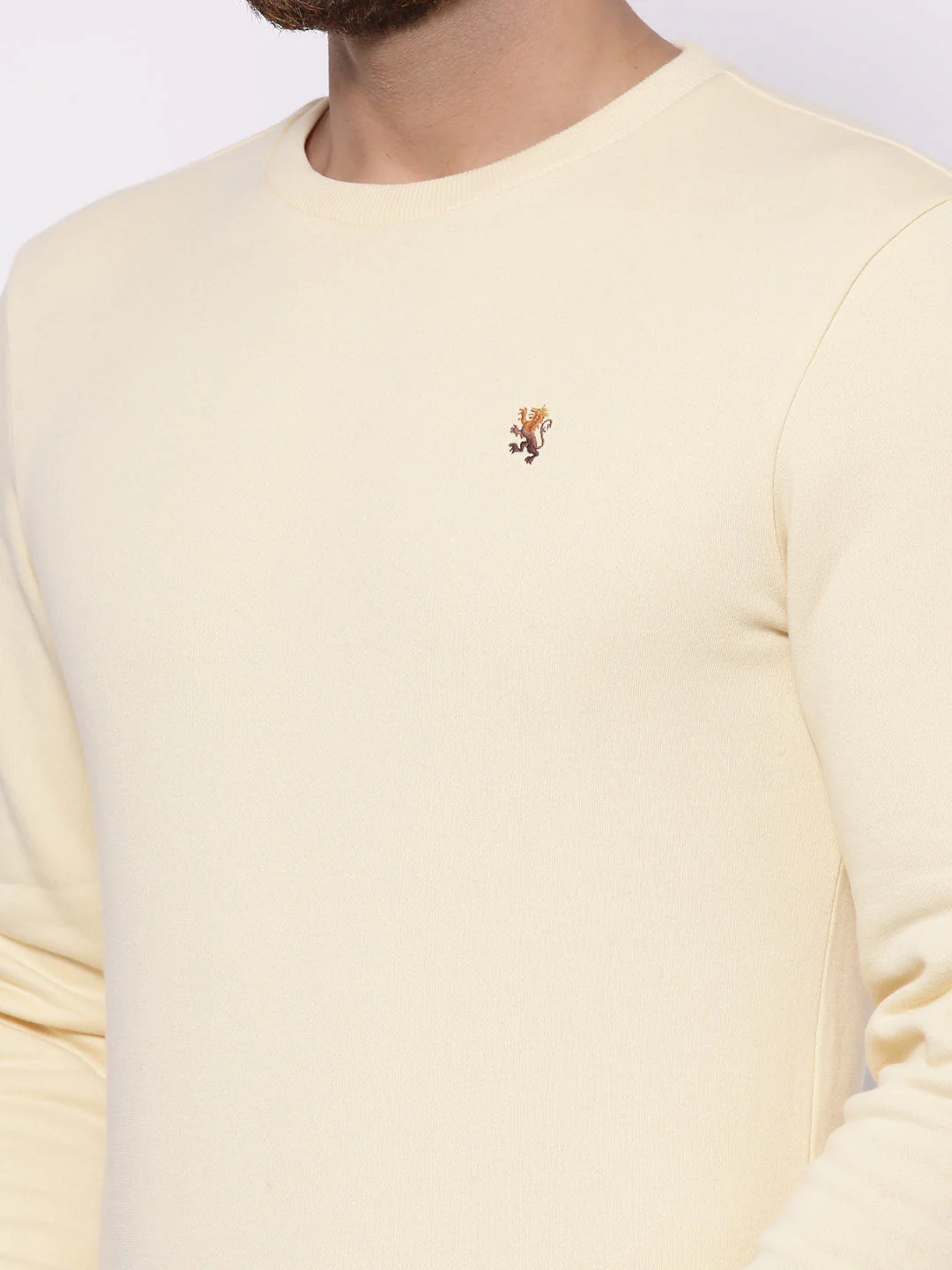 Men's Solid Yellow Sweatshirt - Image 5