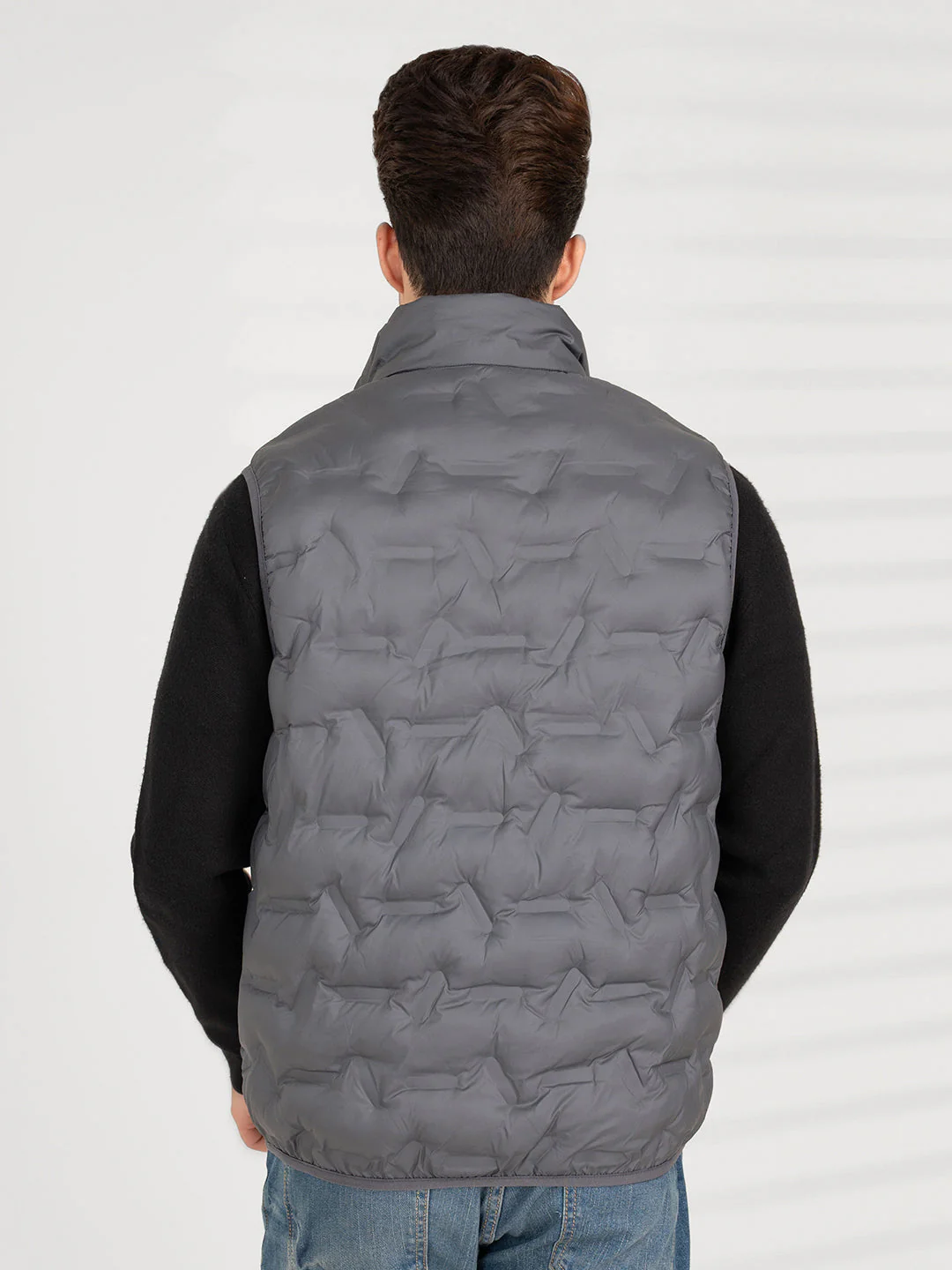 Men's Stone Grey Sleeveless Jacket | Winter Heatseal Jackets for Men - Image 3