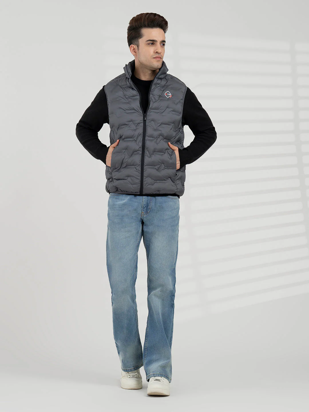 Men's Stone Grey Sleeveless Jacket | Winter Heatseal Jackets for Men - Image 5
