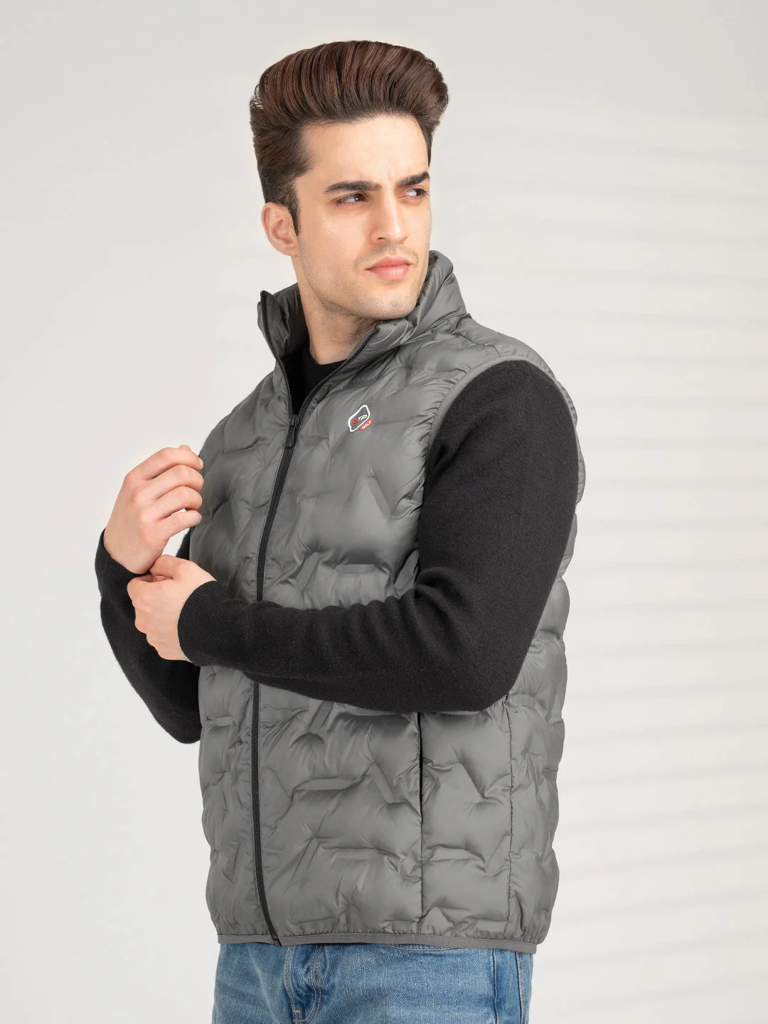 Men's Stone Olive Sleeveless Jacket | Winter Heatseal Jackets for Men - Image 2