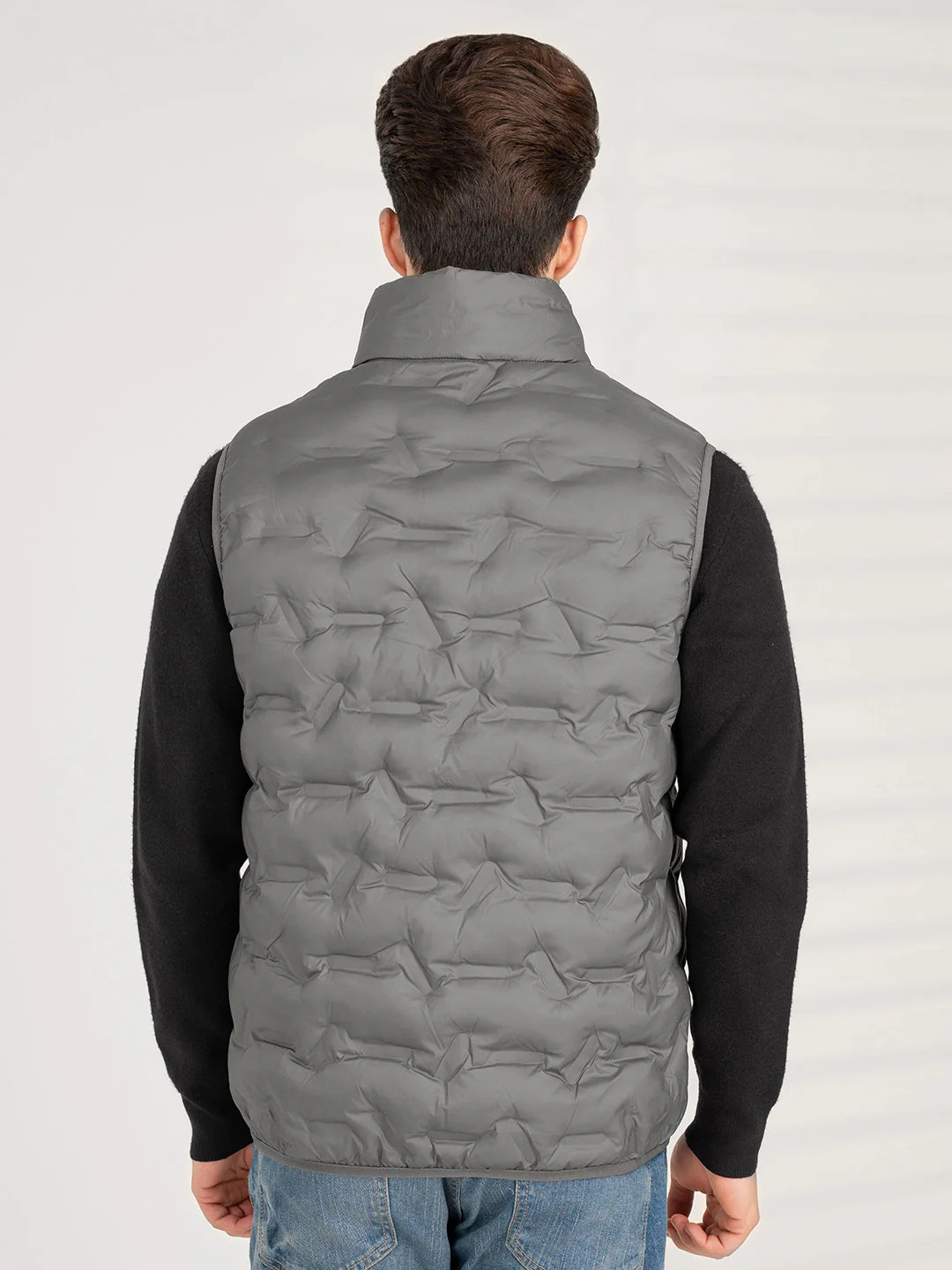 Men's Stone Olive Sleeveless Jacket | Winter Heatseal Jackets for Men - Image 3