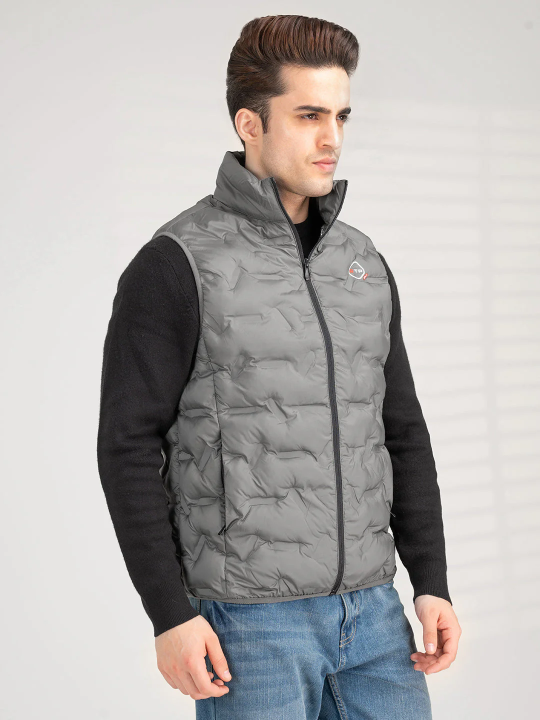 Men's Stone Olive Sleeveless Jacket | Winter Heatseal Jackets for Men - Image 6