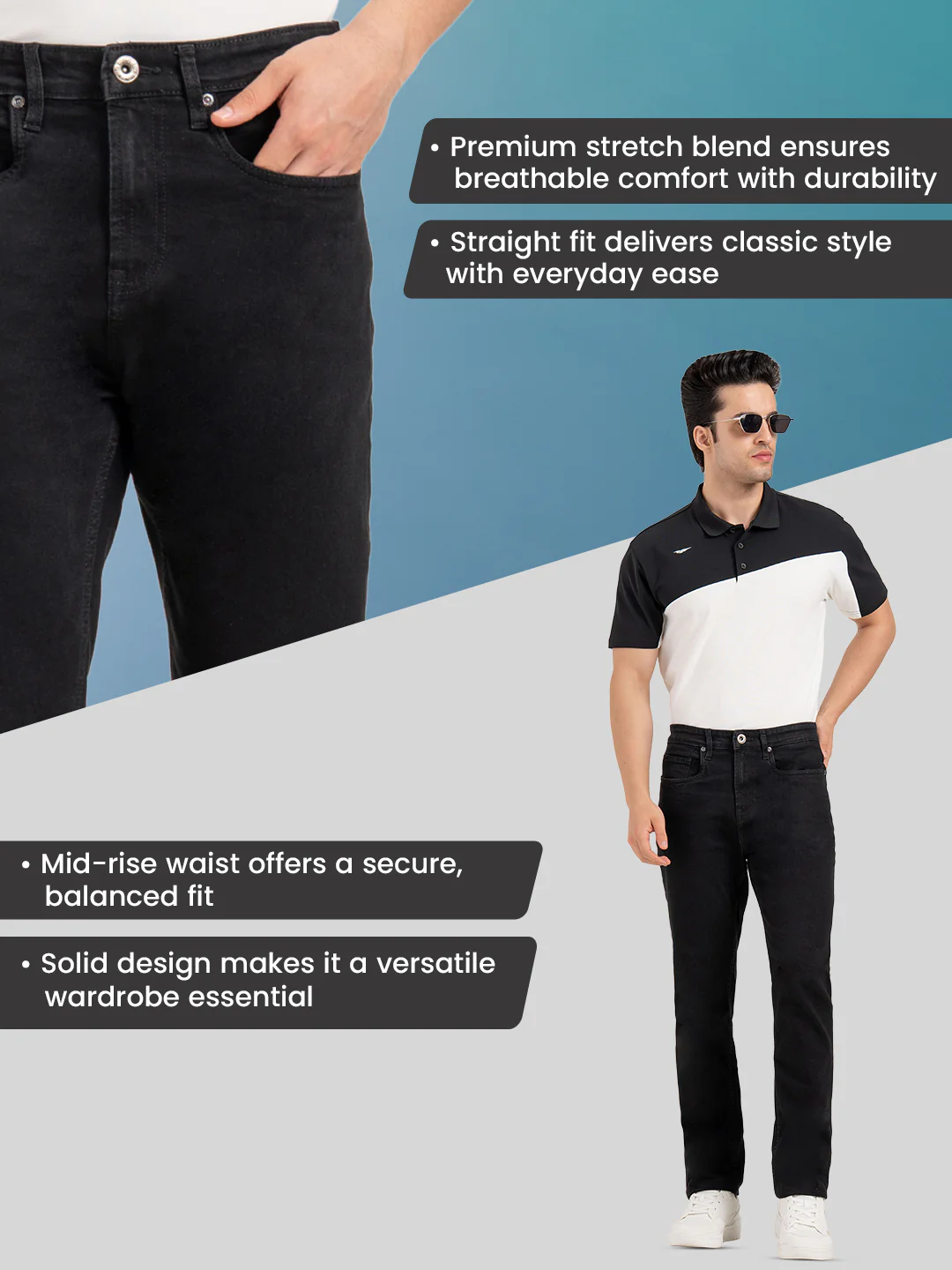 Men's Straight Fit Jeans for Classic Everyday Style - Image 2