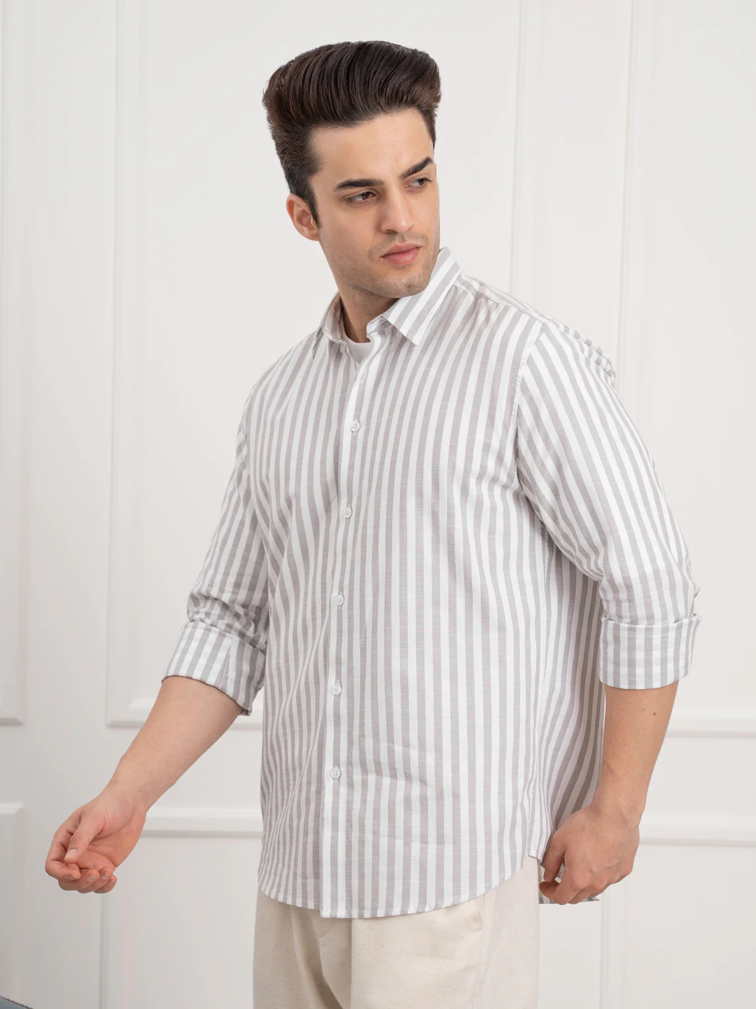 Menâ€™s Striped Cotton Shirt for Casual Everyday Style - Image 4