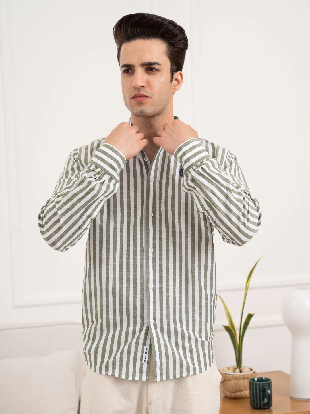 Menâ€™s Striped Cotton Shirt for Casual Everyday Style - Image 3