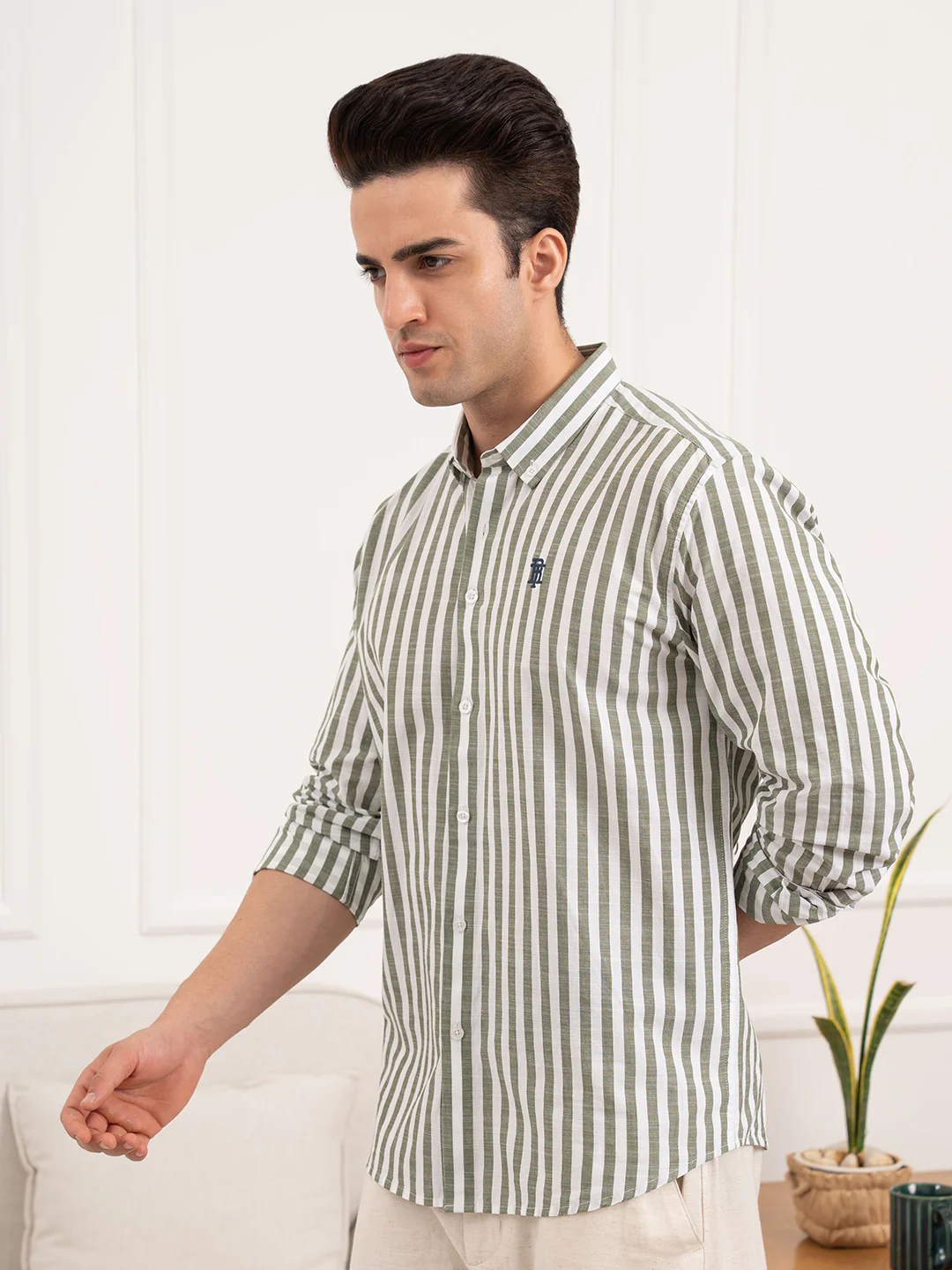 Menâ€™s Striped Cotton Shirt for Casual Everyday Style - Image 4