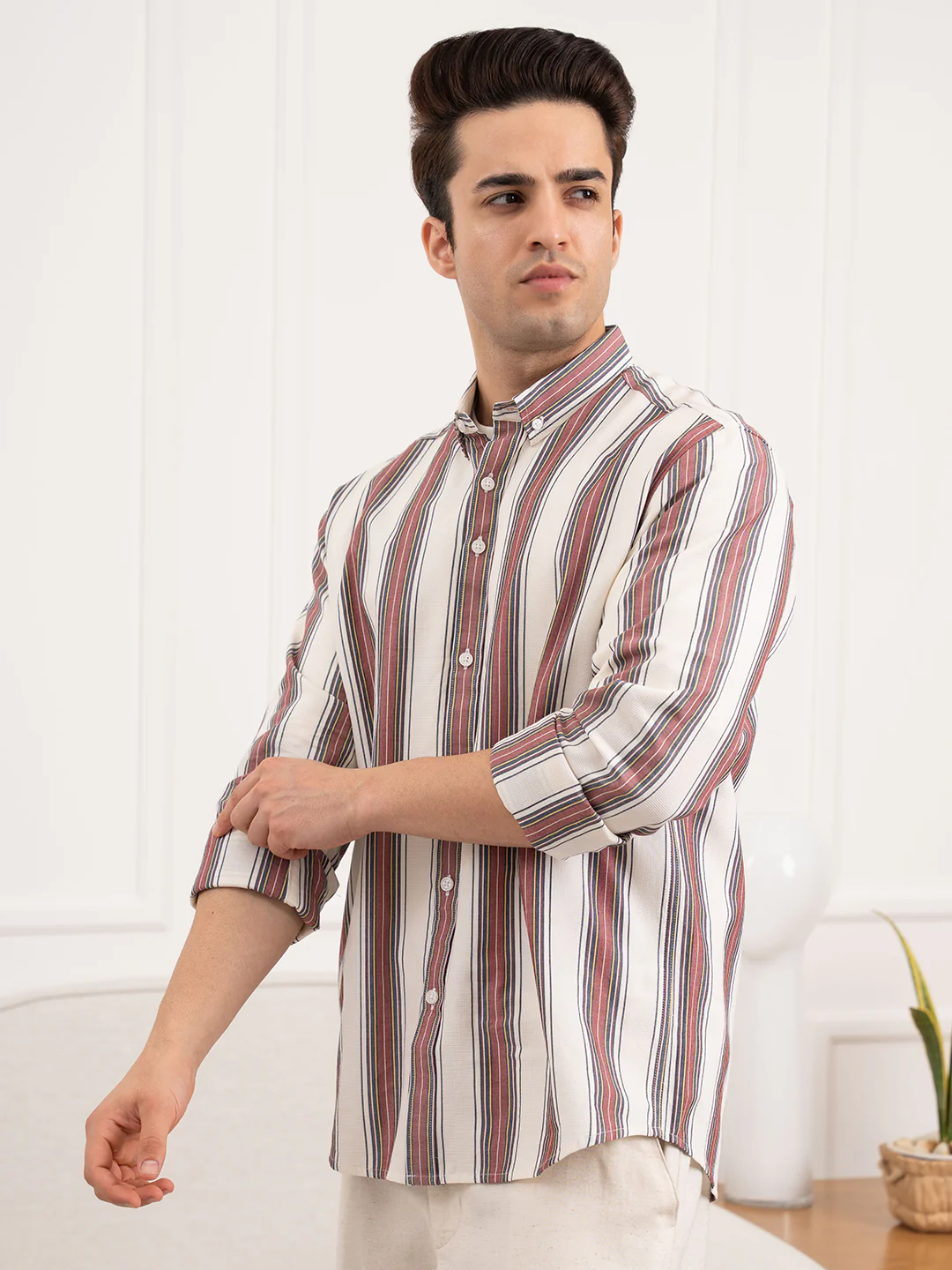 Menâ€™s Striped Cotton Shirt for Effortless Everyday Style - Image 4