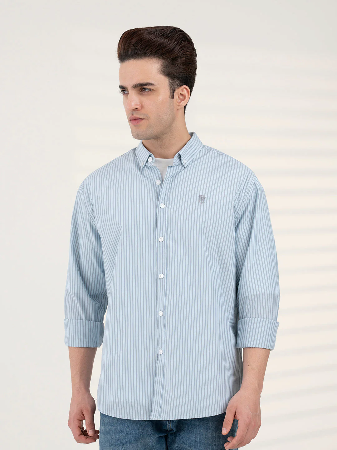 Men's Stripe Shirt | Everyday Smart Casual Look - Image 2
