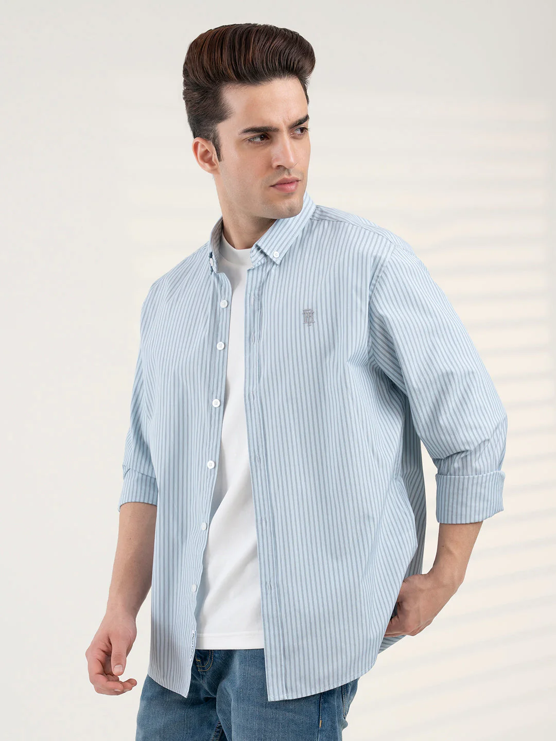 Men's Stripe Shirt | Everyday Smart Casual Look - Image 3