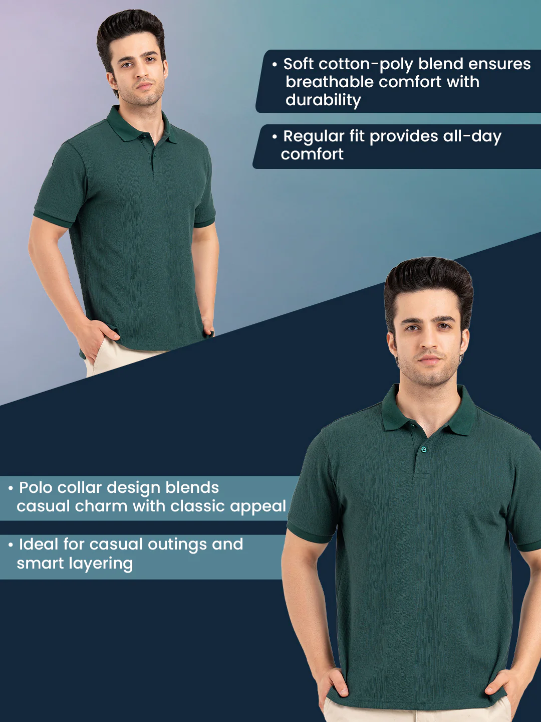 Menâ€™s Structured Polo T-Shirt - Image 2