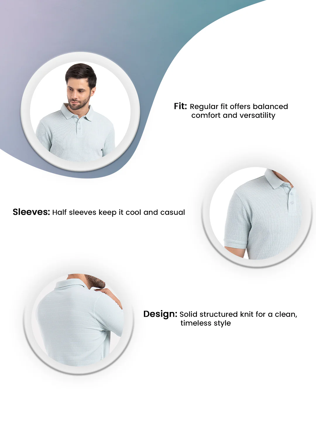 Mens Structured Polo T-Shirt - Image 3