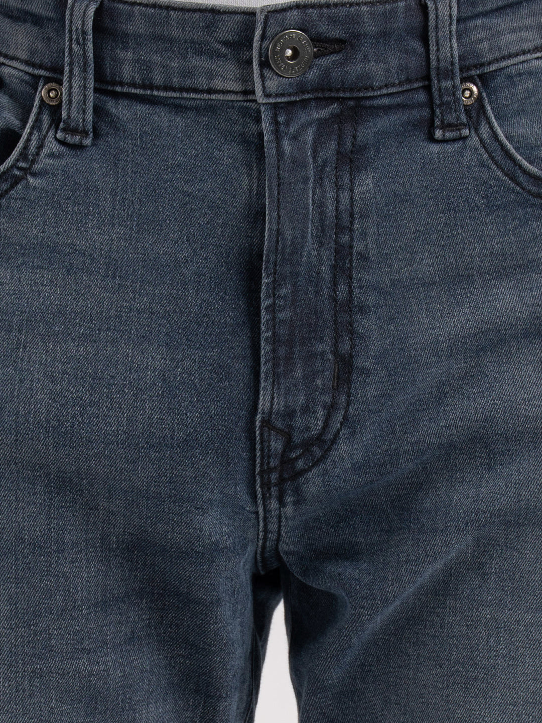 Men's Surf Blue Solid Cotton Spandex Straight Fit Jeans - Image 4