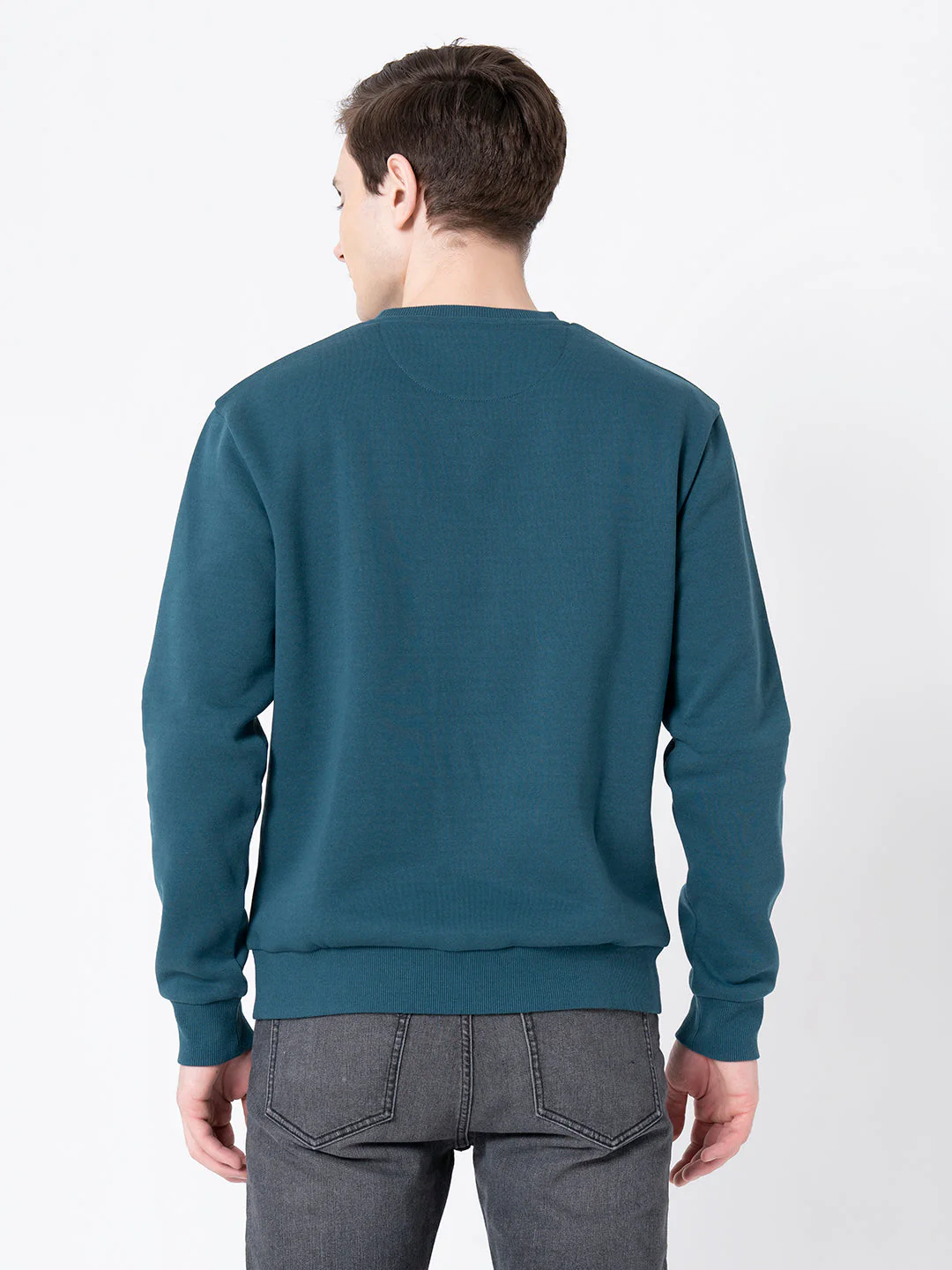 Men's Teal Graphic Print Sweatshirt - Image 3