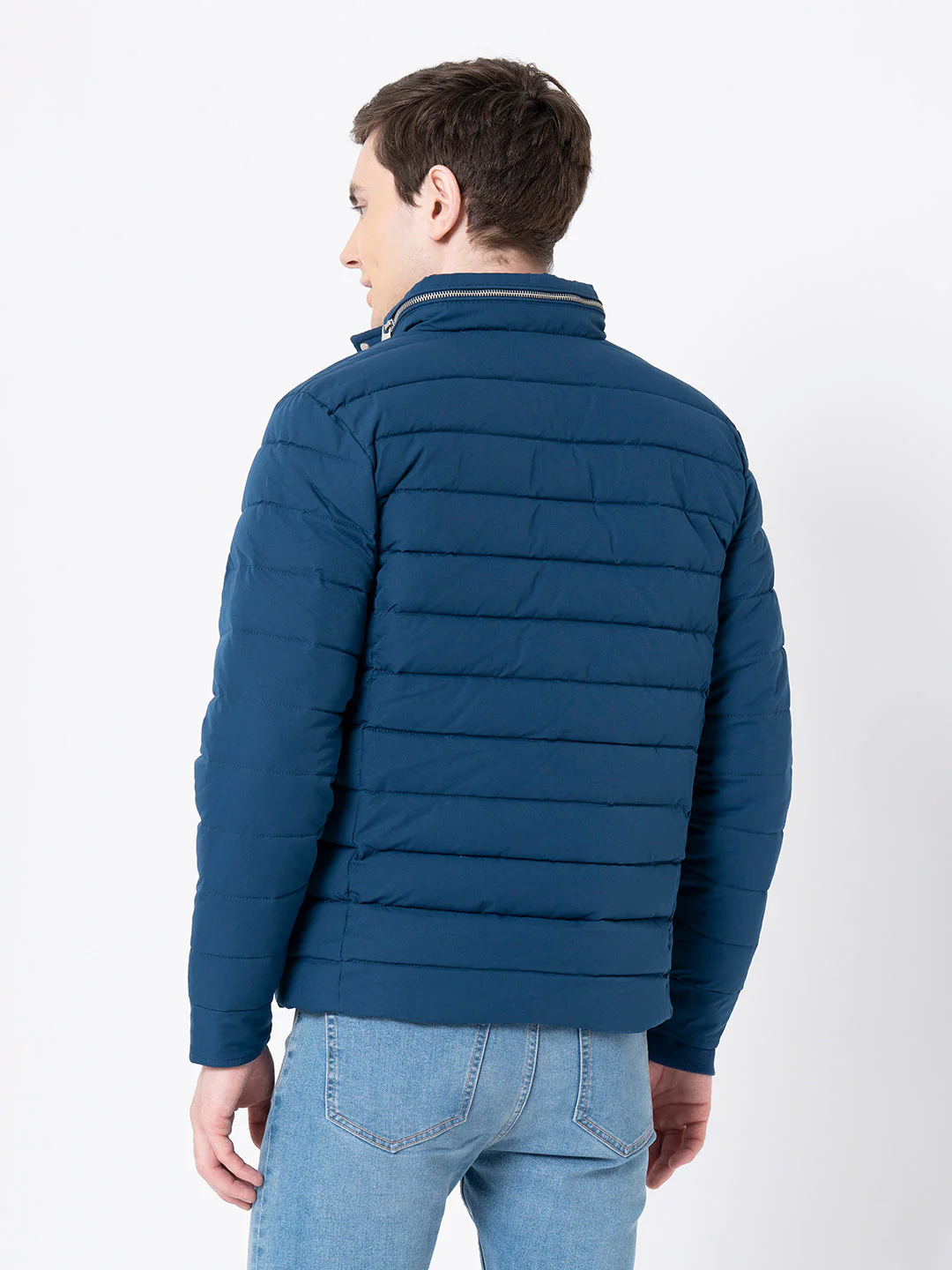 Men's Teal  Solid Jacket - Image 3