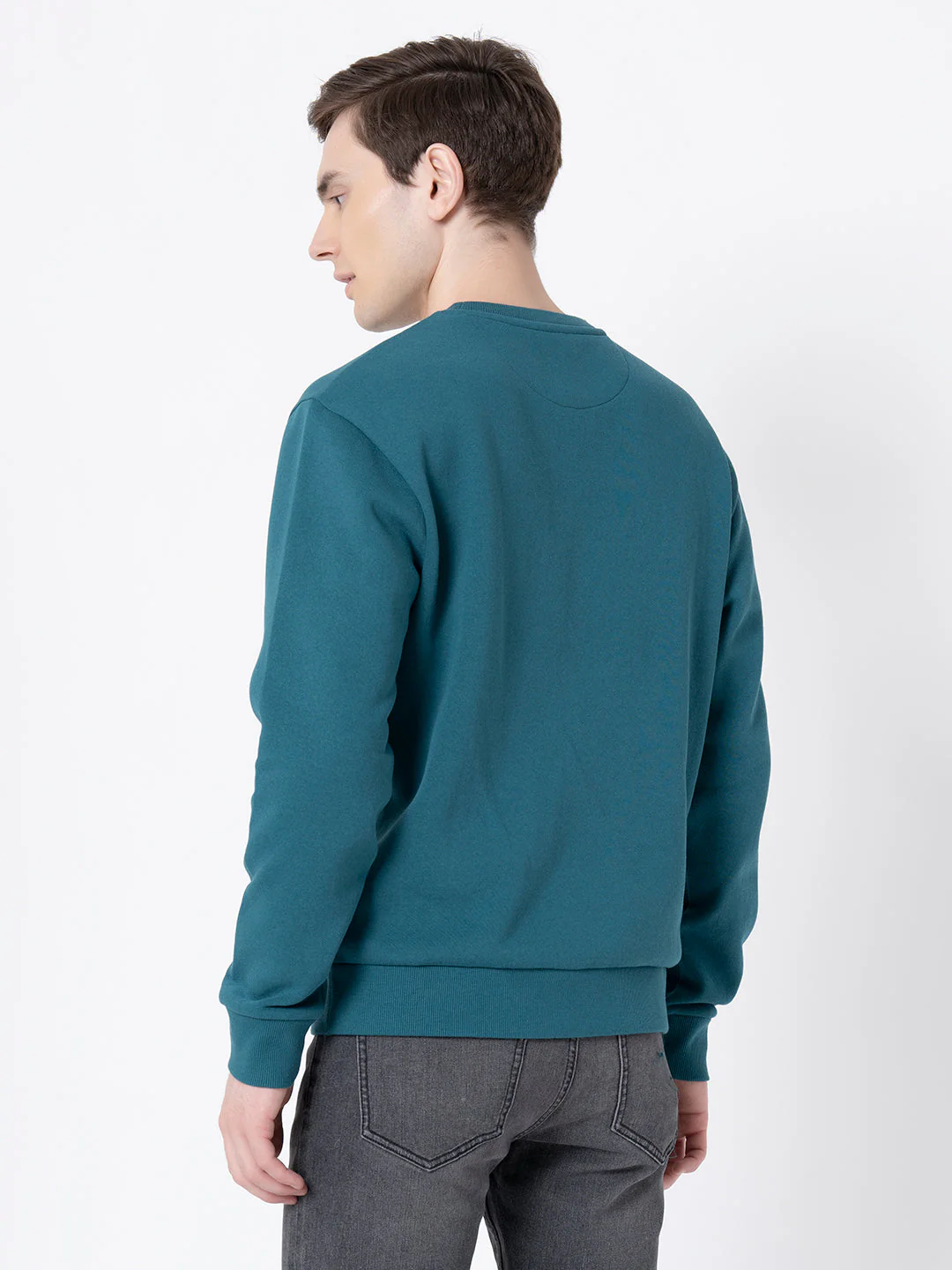Men's Turquoise Graphic Print Sweatshirt - Image 3