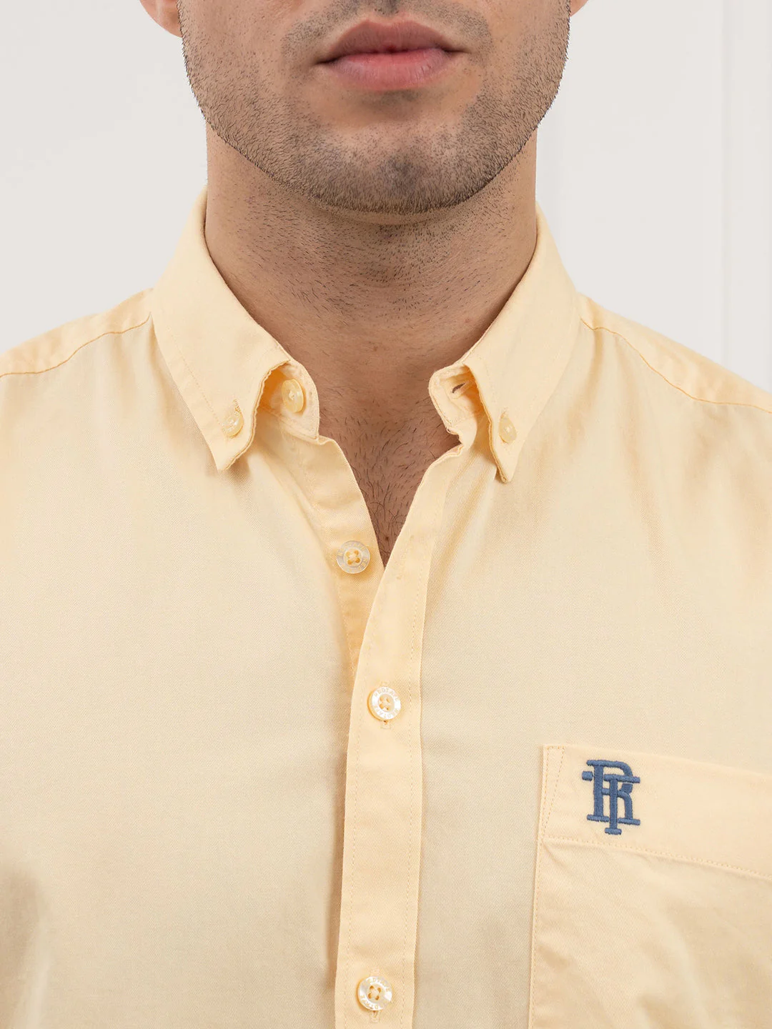 Men's Twill Shirt in Pastel Yellow | Casual Comfort Wear - Image 5