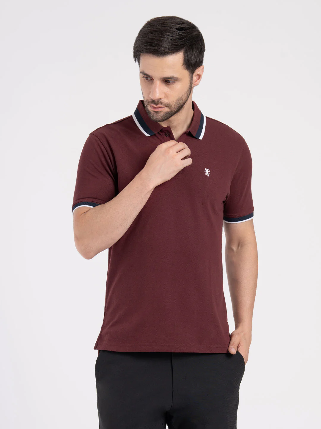 Mens Two Tone Tipping Polo T-Shirt - Image 6