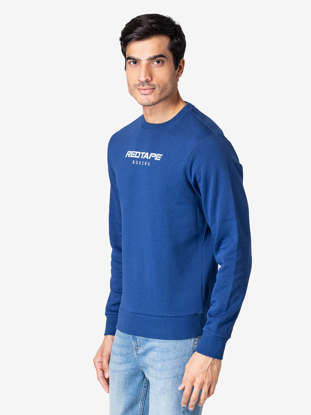 Men's Typographic Airforce Blue Sweatshirt - Image 2