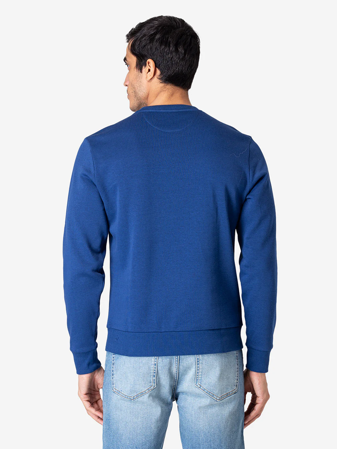 Men's Typographic Airforce Blue Sweatshirt - Image 3
