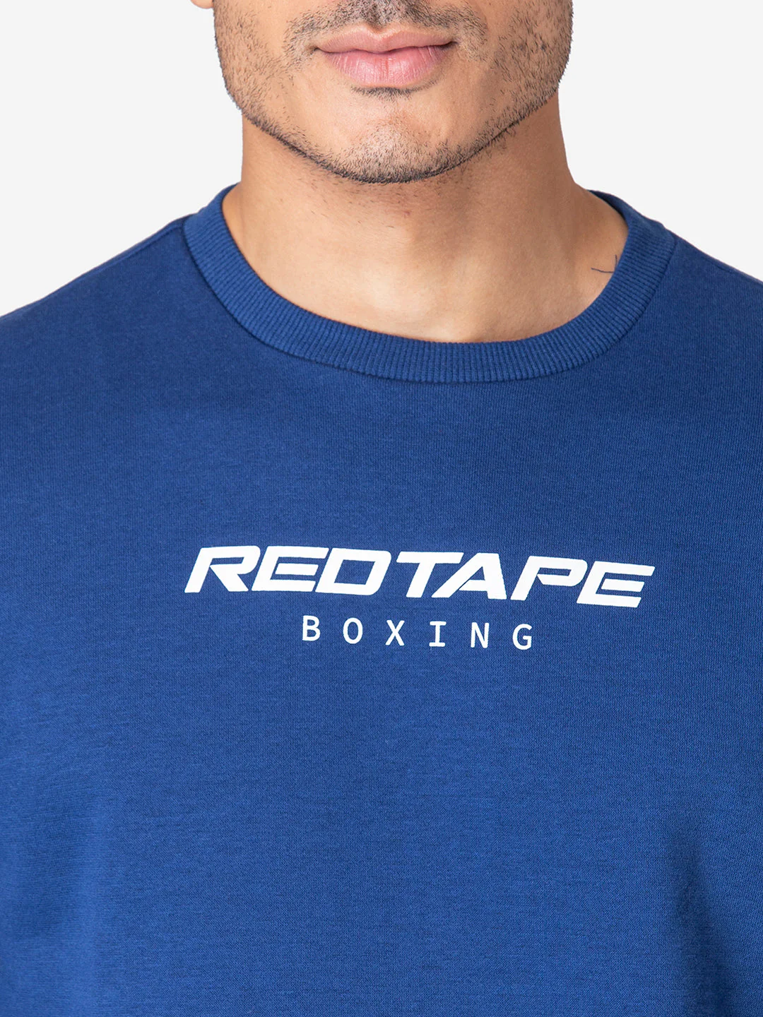 Men's Typographic Airforce Blue Sweatshirt - Image 4