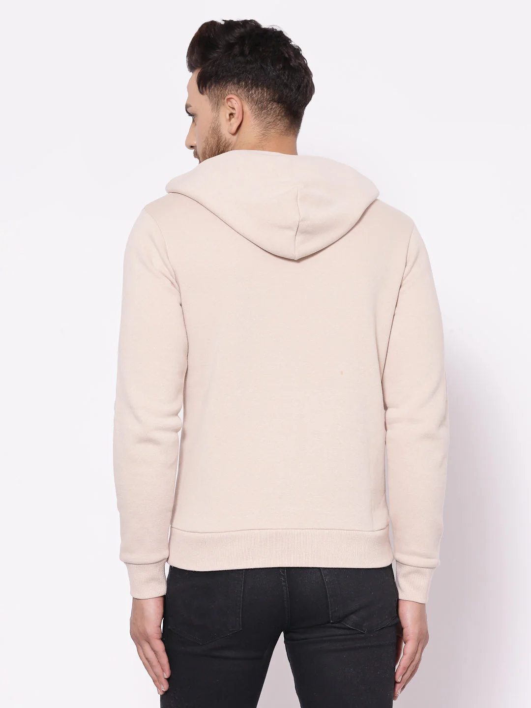 Men's Typographic Beige Hoodies - Image 3
