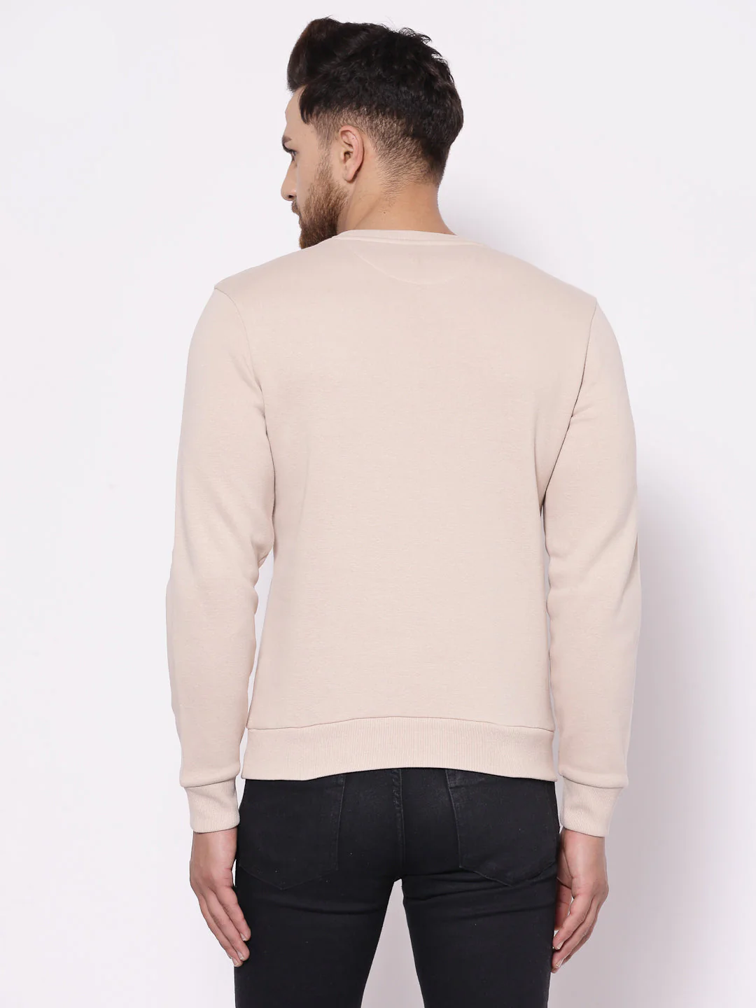 Men's Typographic Beige Sweatshirt - Image 3