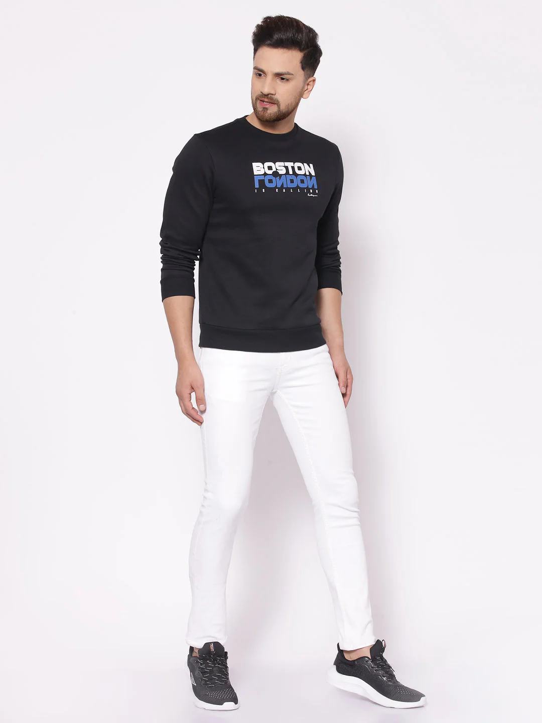 Men's Typographic Black Sweatshirt - Image 4