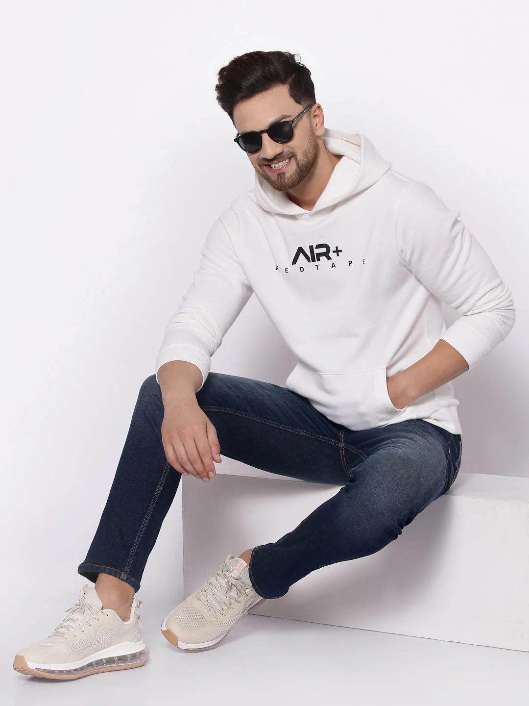 Men's Typographic Bright Off White Hoodies - Image 4