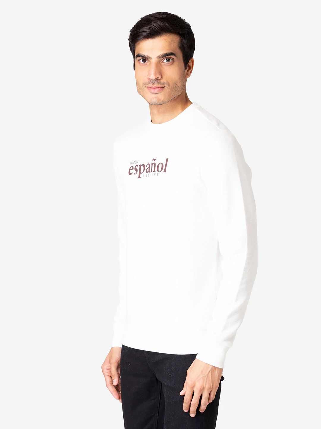 Men's Typographic Bright Off White Sweatshirt - Image 2