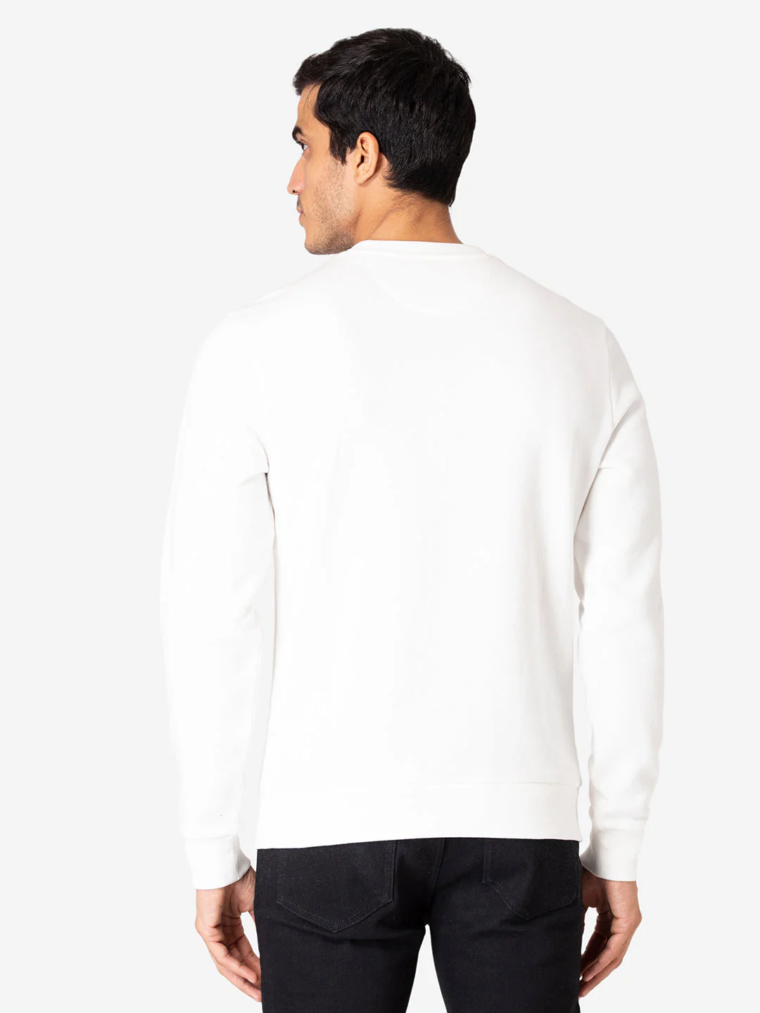 Men's Typographic Bright Off White Sweatshirt - Image 3