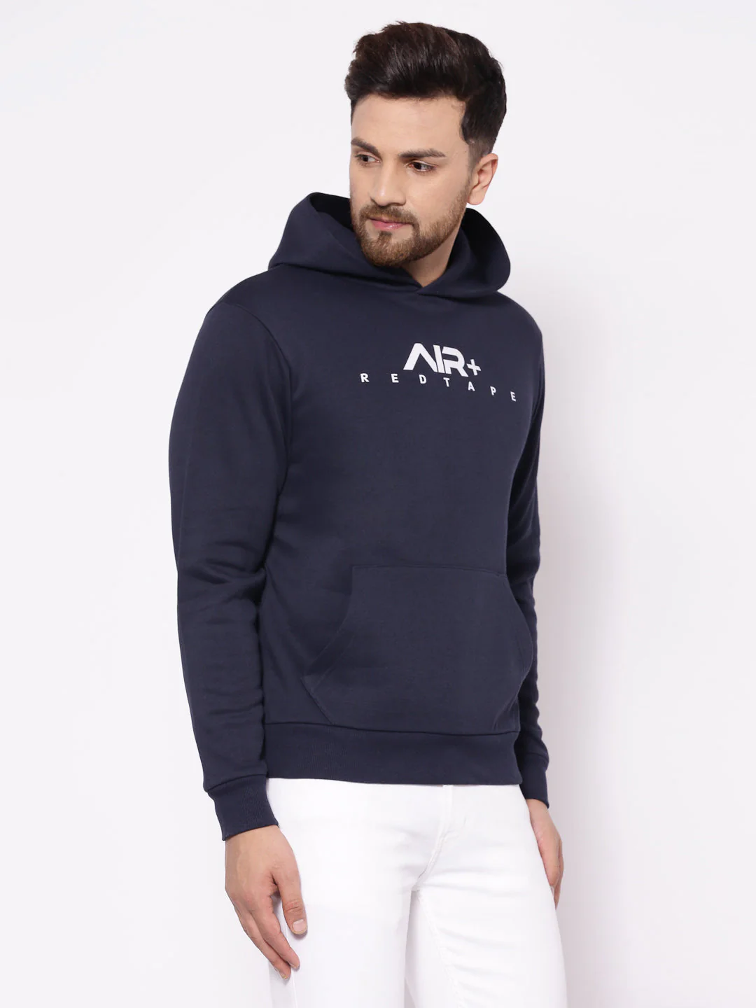 Men's Typographic Dark Navy Hoodies - Image 2