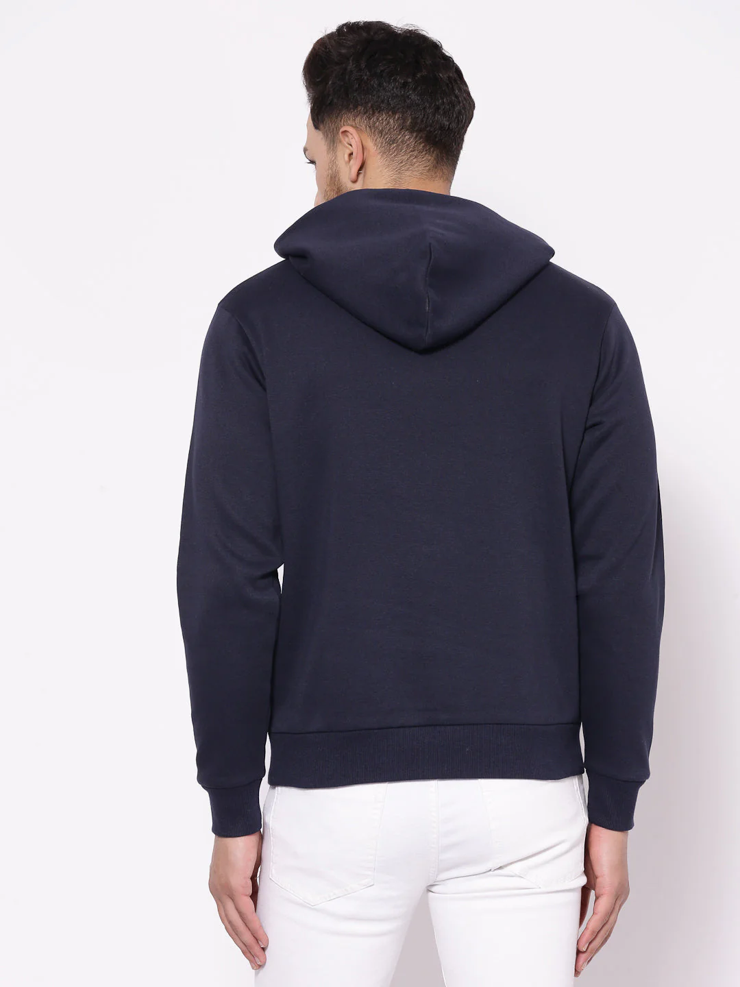 Men's Typographic Dark Navy Hoodies - Image 3