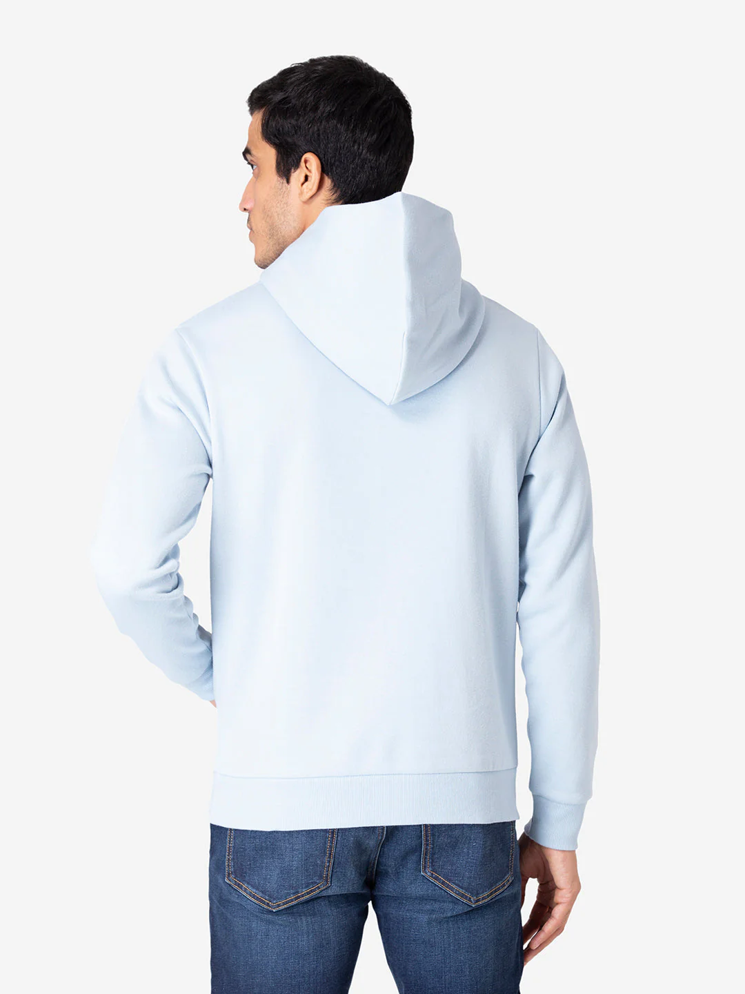 Men's Typographic Light Blue Hoodies - Image 3