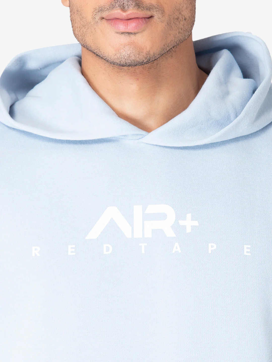 Men's Typographic Light Blue Hoodies - Image 4