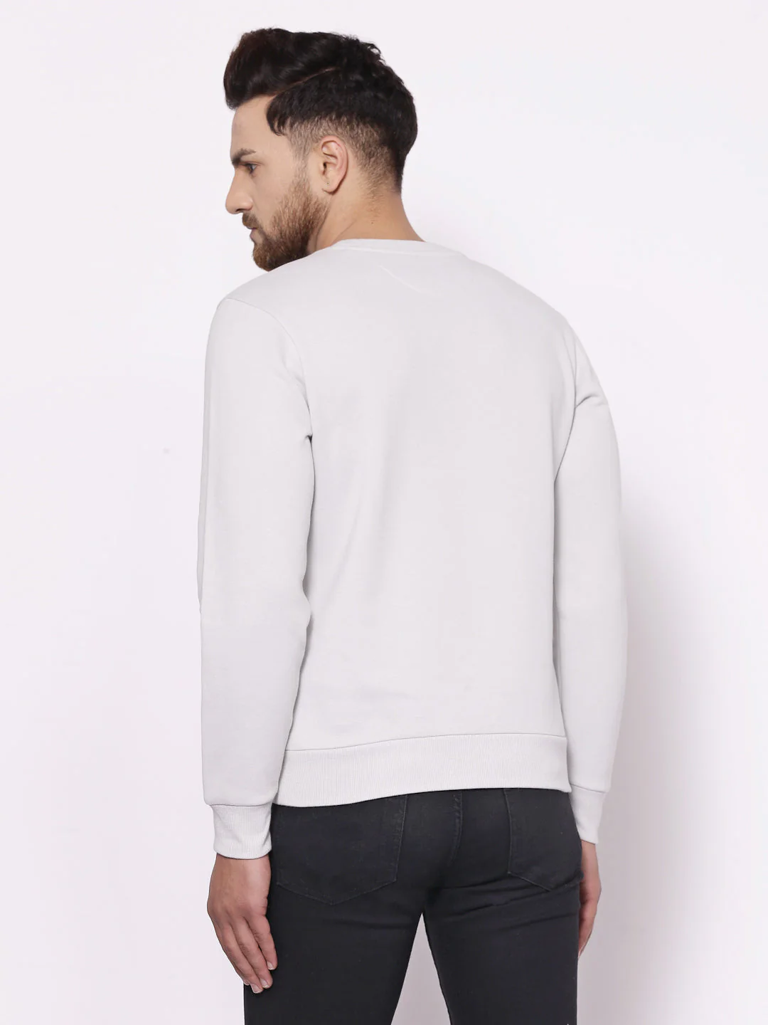 Men's Typographic Light Grey Sweatshirt - Image 3