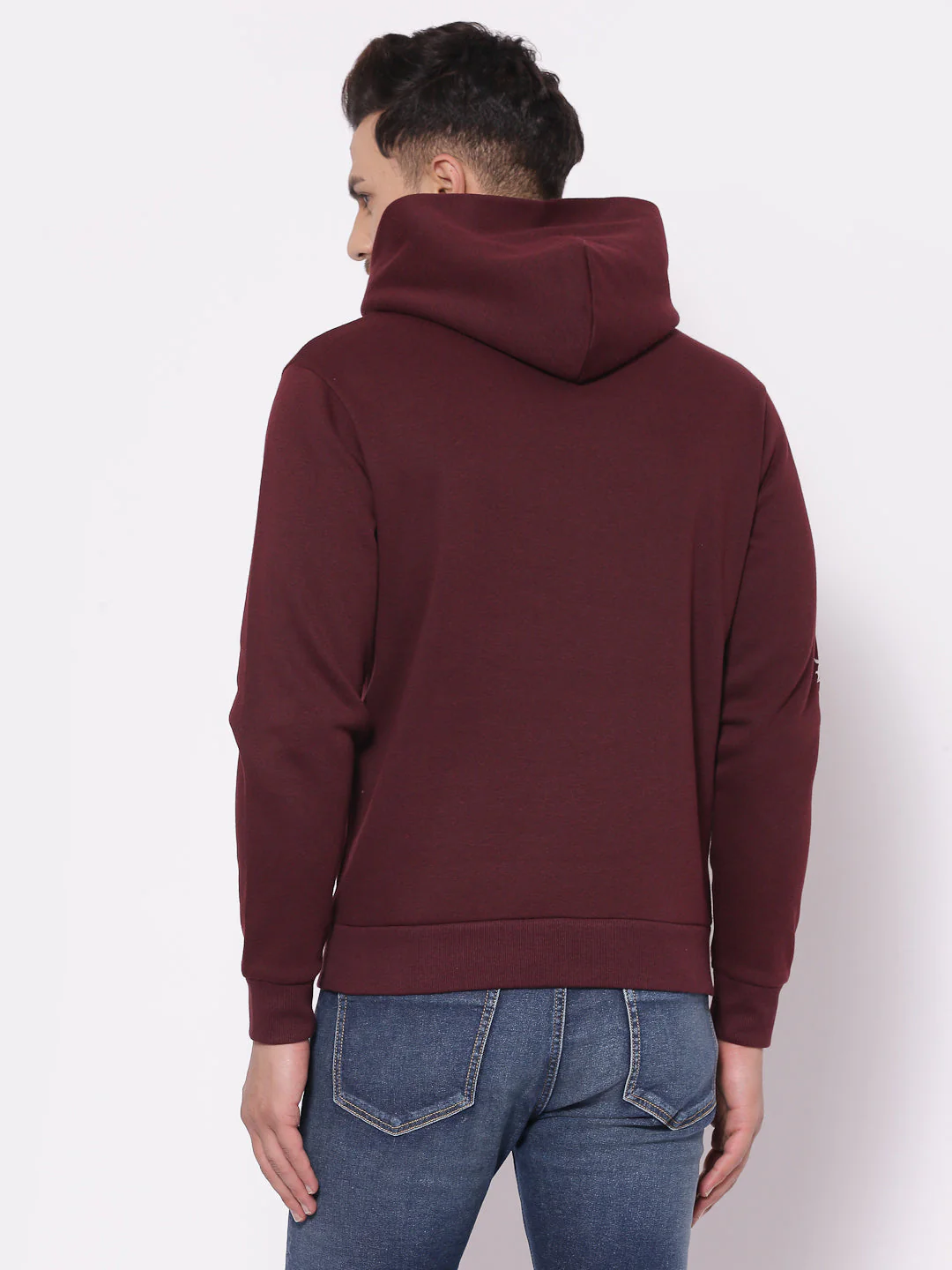 Men's Typographic Maroon Hoodies - Image 3
