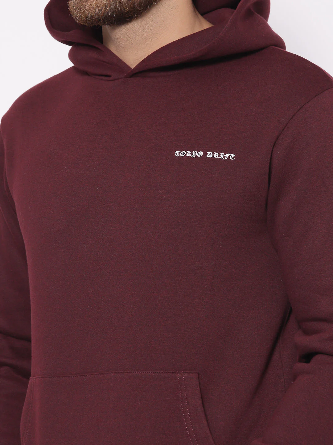 Men's Typographic Maroon Hoodies - Image 5