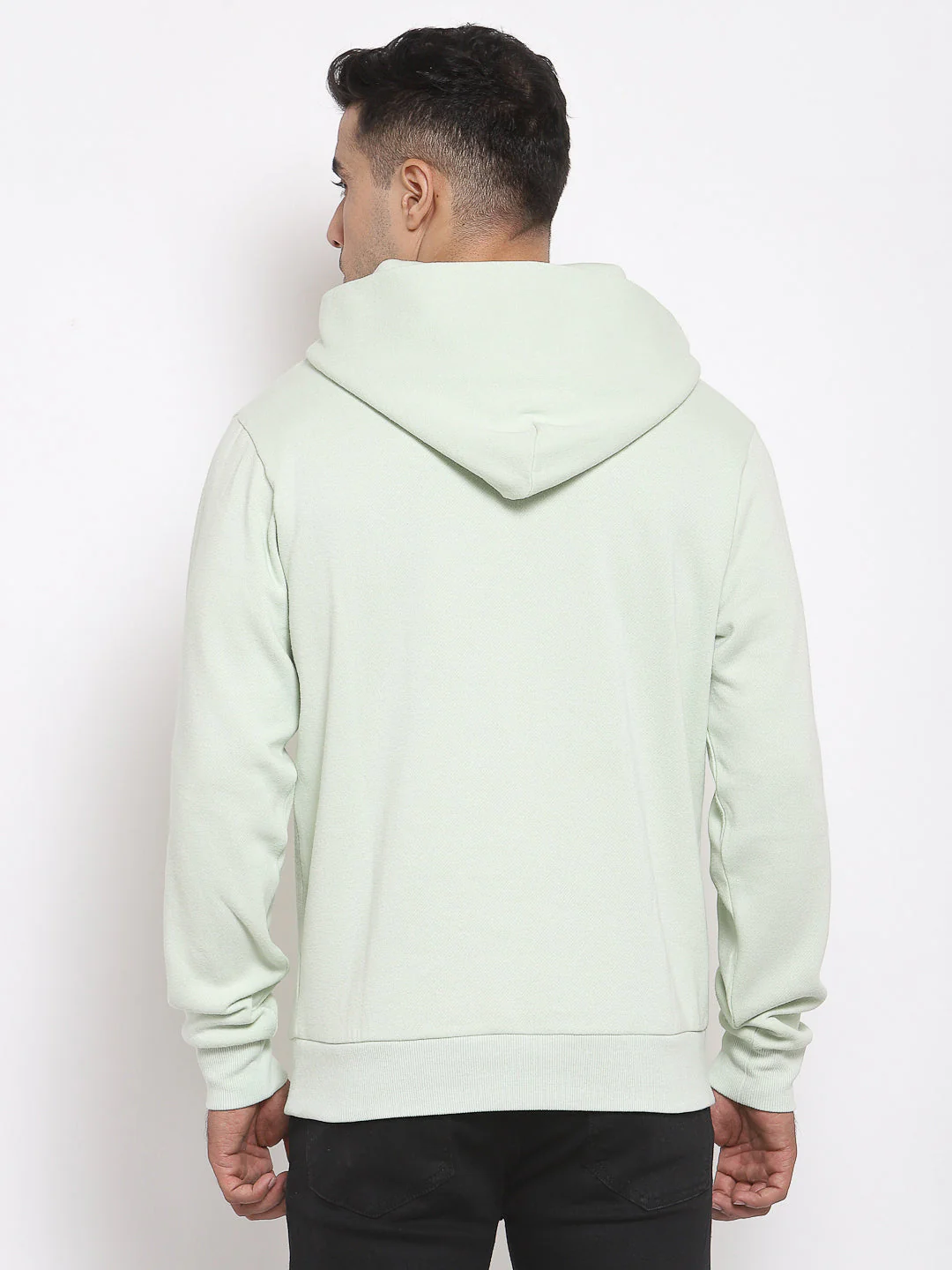 Men's Typographic Mint Green Hoodie - Image 3