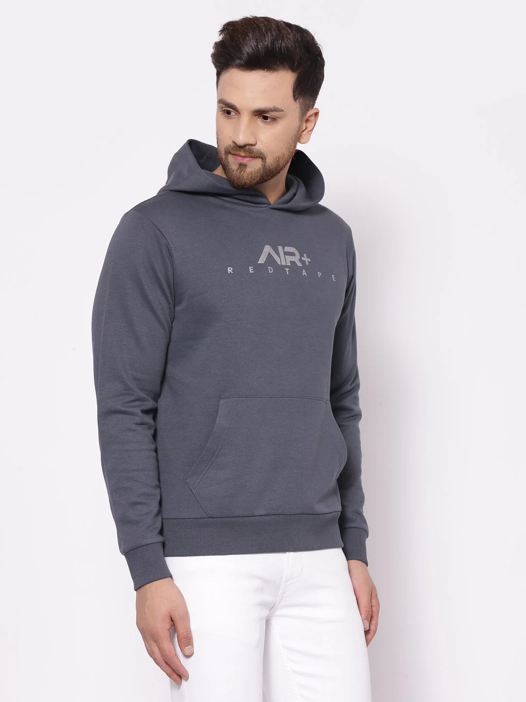 Men's Typographic Space Grey Hoodies - Image 2