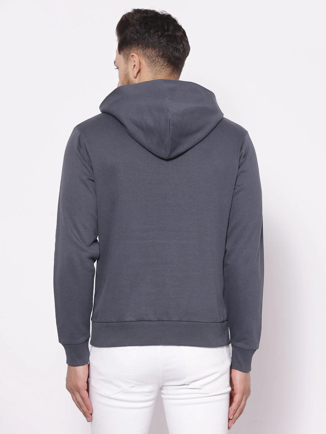 Men's Typographic Space Grey Hoodies - Image 3