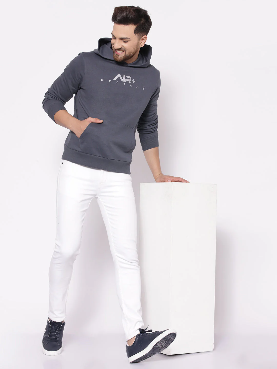 Men's Typographic Space Grey Hoodies - Image 4