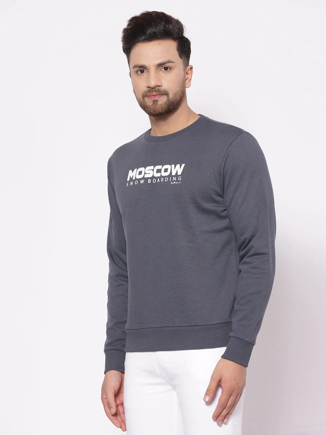 Men's Typographic Space Grey Sweatshirt - Image 2