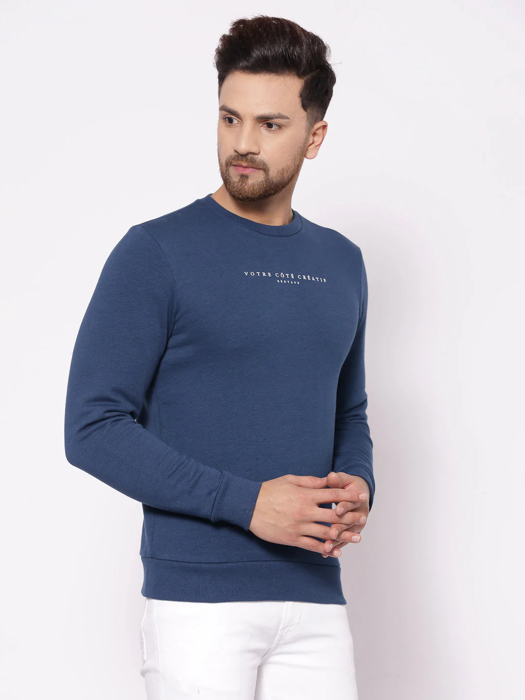 Men's Typographic Teal Sweatshirt - Image 2
