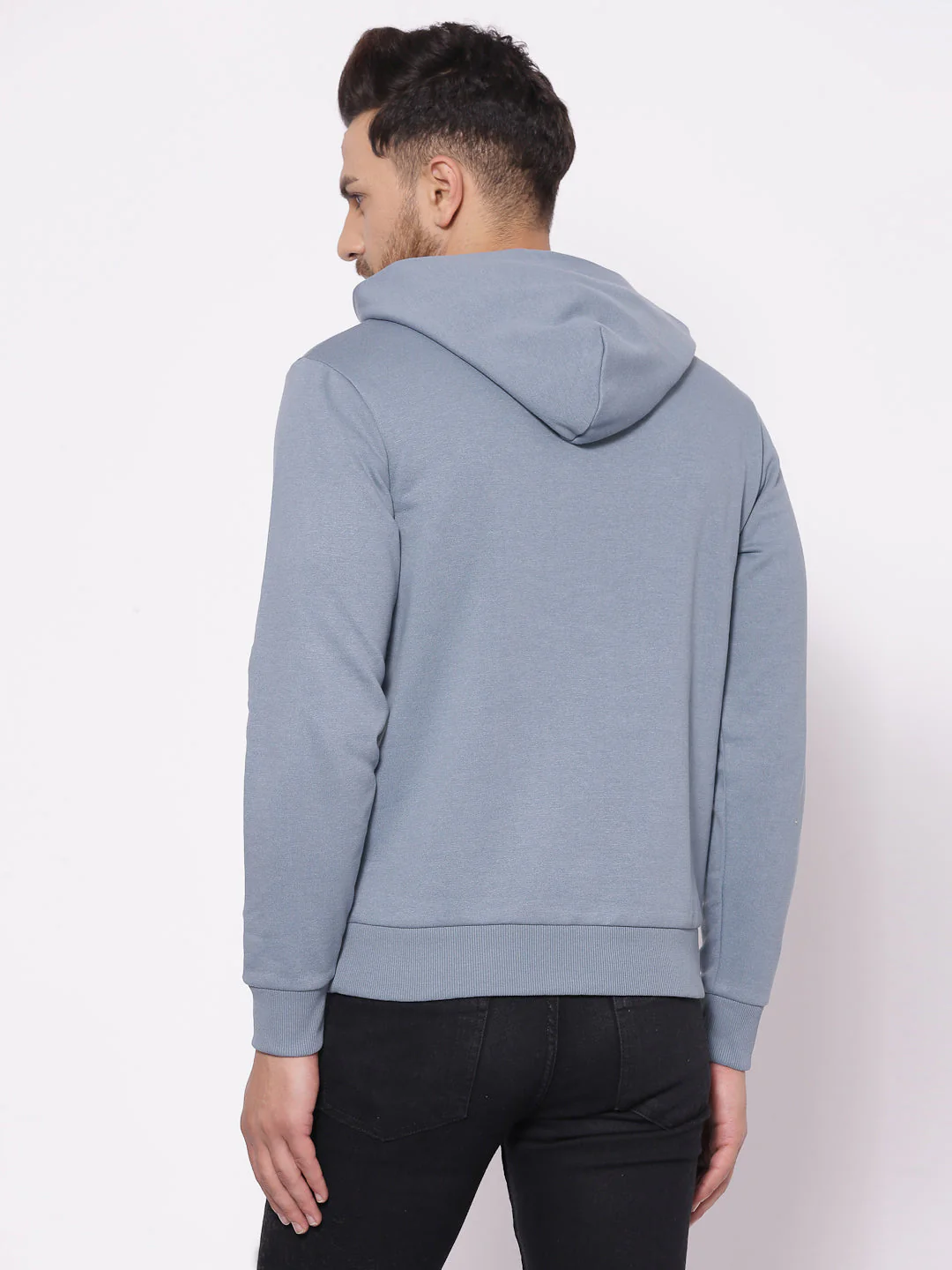 Men's Typographic Turq Blue Hoodies - Image 3