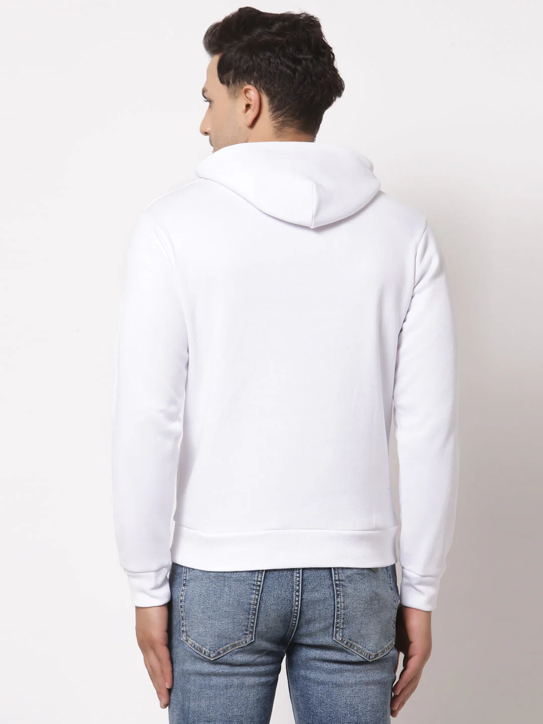 Men's Typographic White Hoodies - Image 3