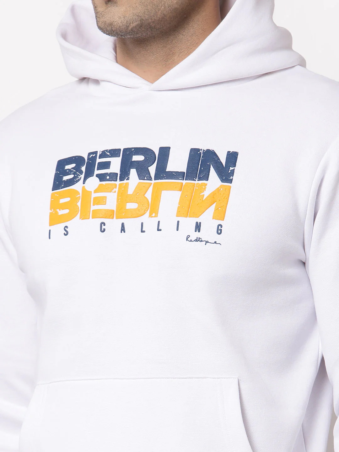 Men's Typographic White Hoodies - Image 4