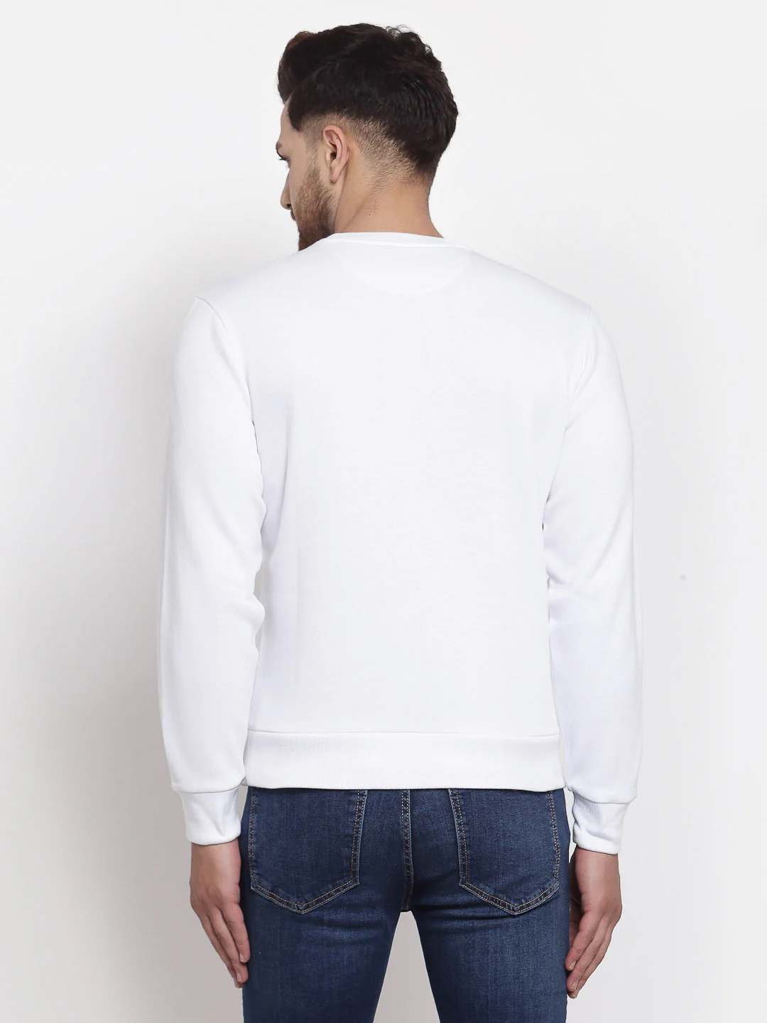 Men's Typographic White Sweatshirt - Image 3