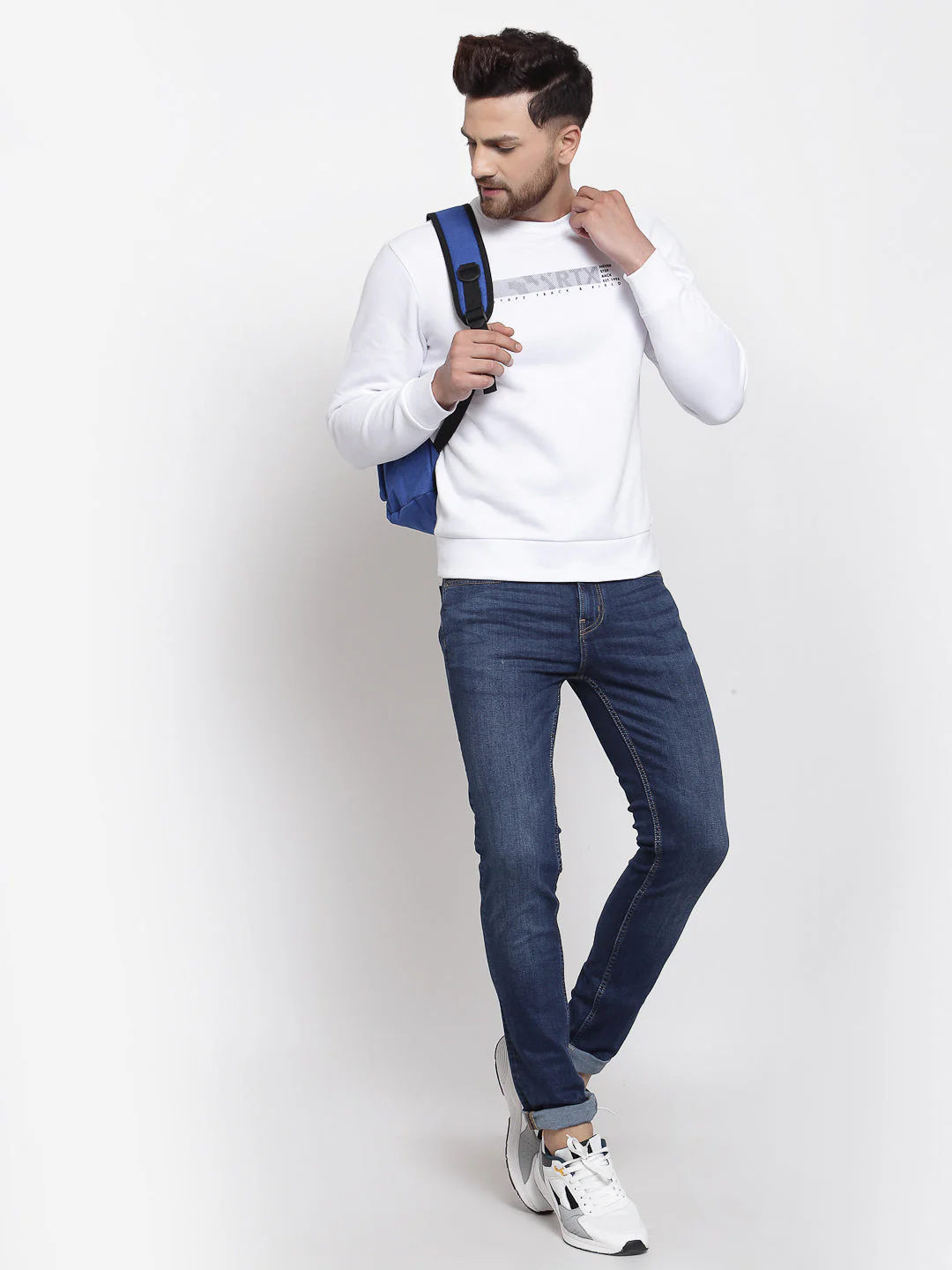 Men's Typographic White Sweatshirt - Image 4