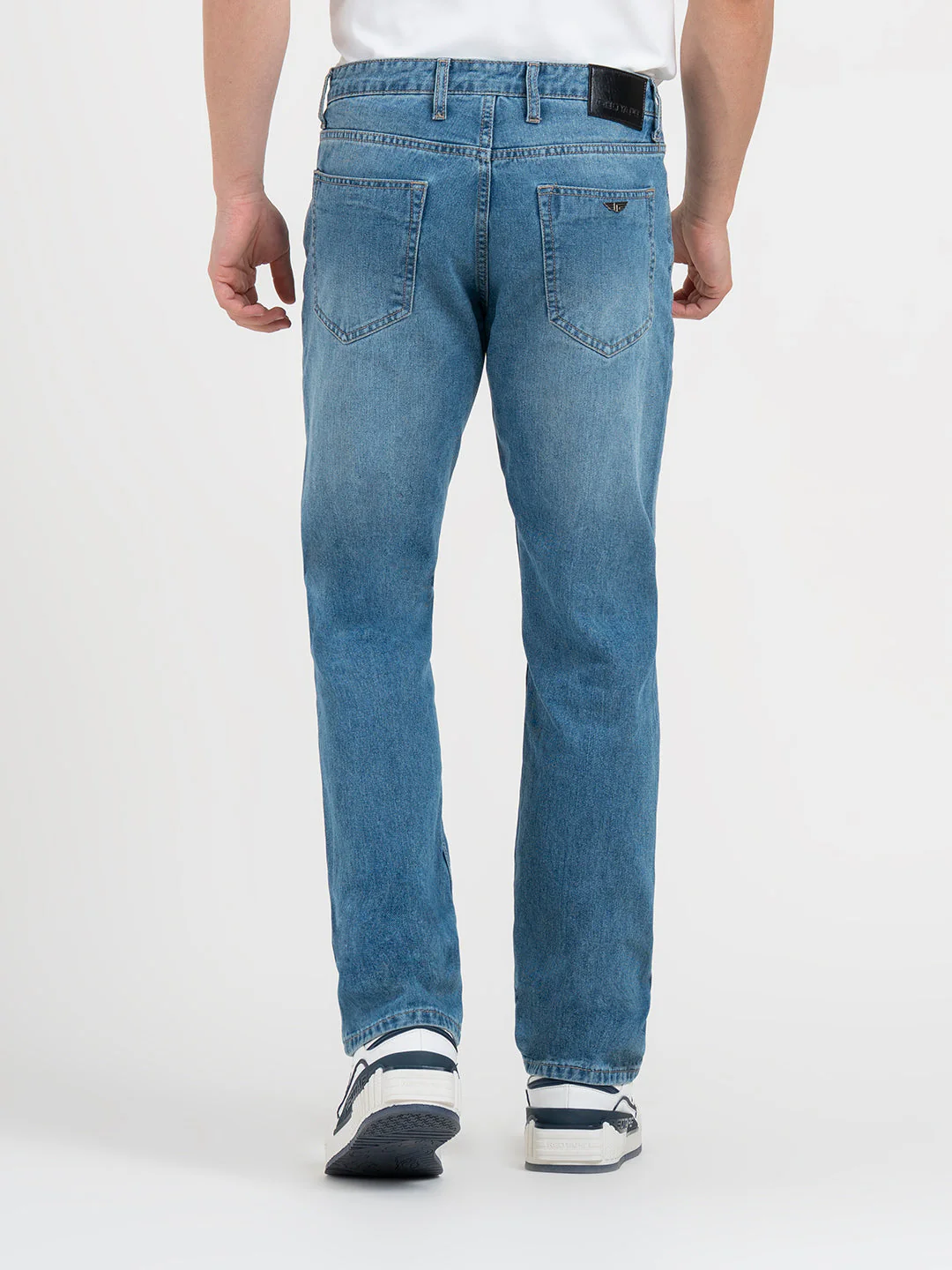 Men's Vintage Blue Straight Fit Jeans - Image 4